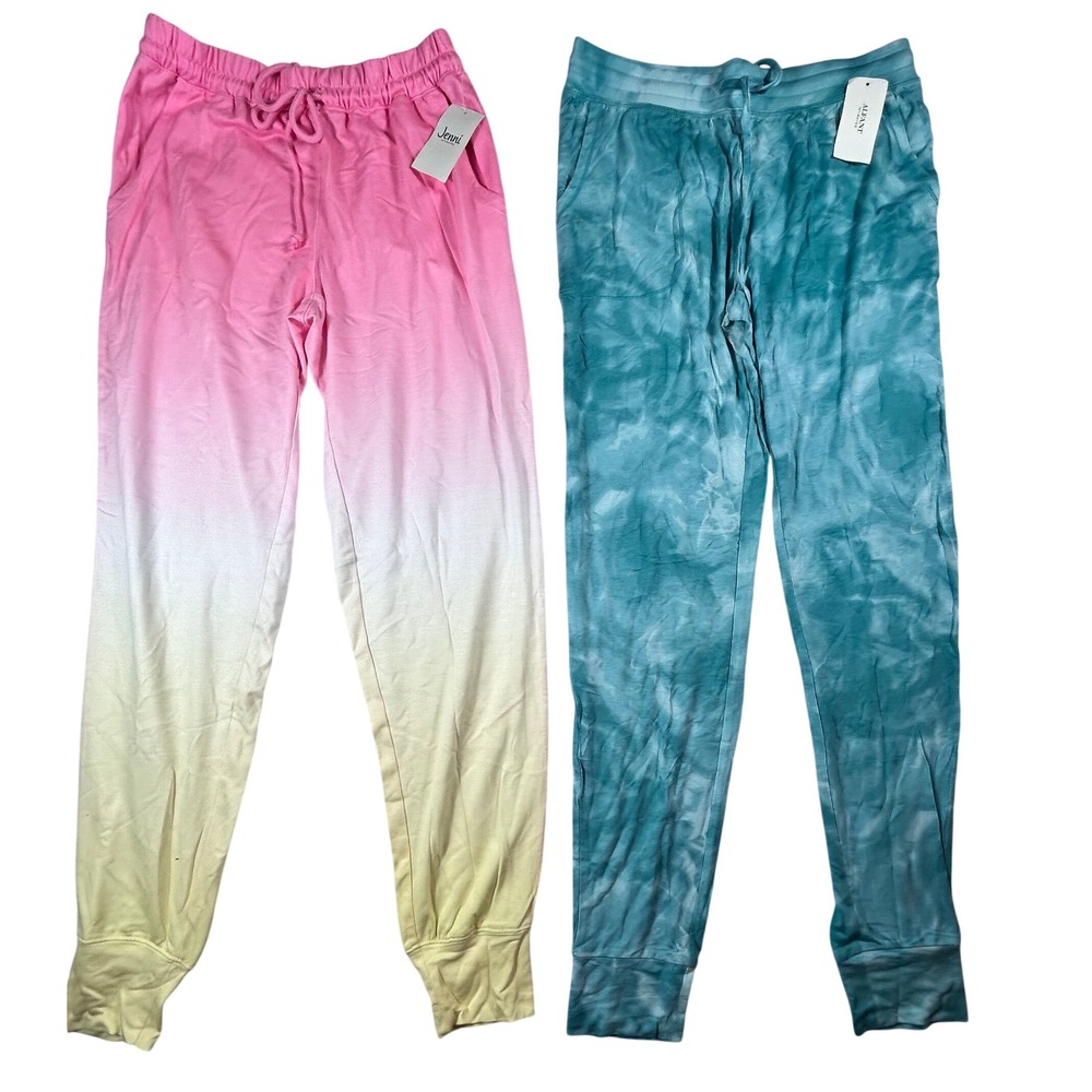 Jenni Women's XL Pajama Jogger Pants Lot 2 NWT Tie Dye Ombre Lounge Sleepwear